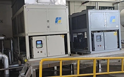 On-site installation of an industrial chiller for the ink manufacturing process at Sima Chemical, Germany